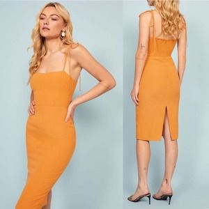 NWT Reformation Jasper Tie Strap Crepe Dress